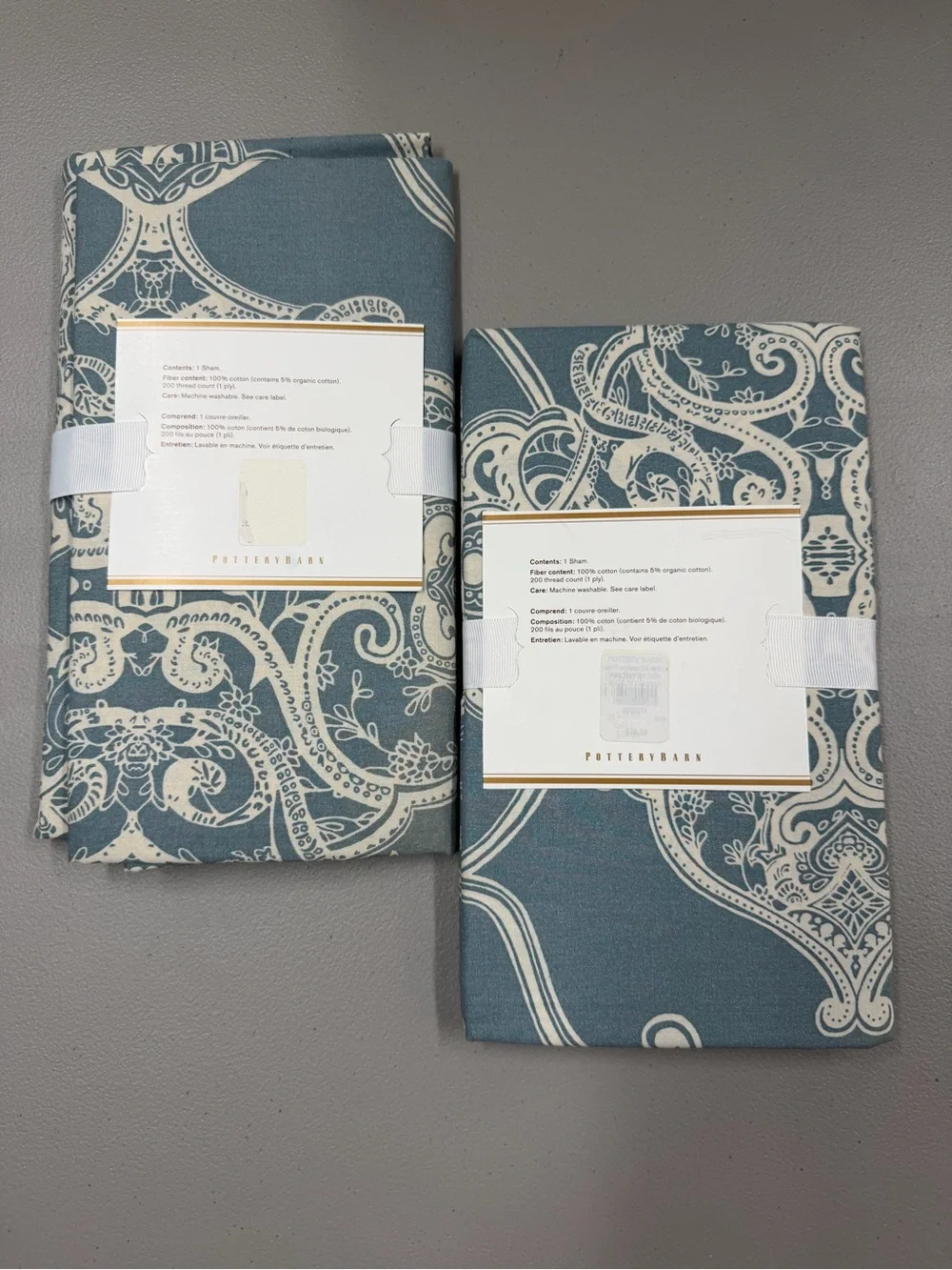 Pottery Barn Alana Medallion Duvet & 2 Euro Shams Set Porcelain Blue Cream NWT